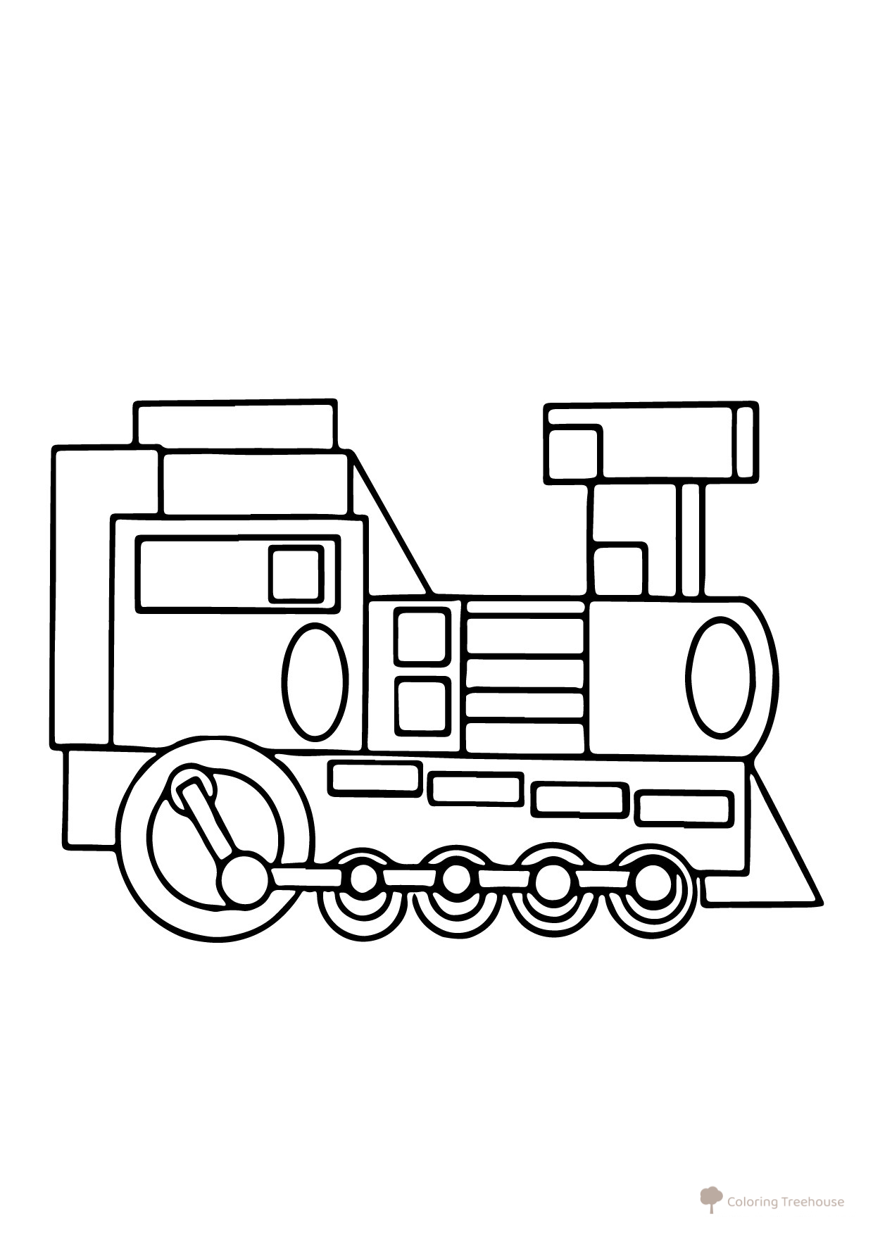 Simple Locomotive Coloring Page free printable Train, Locomotive, and Electric Train Coloring Pages coloring page