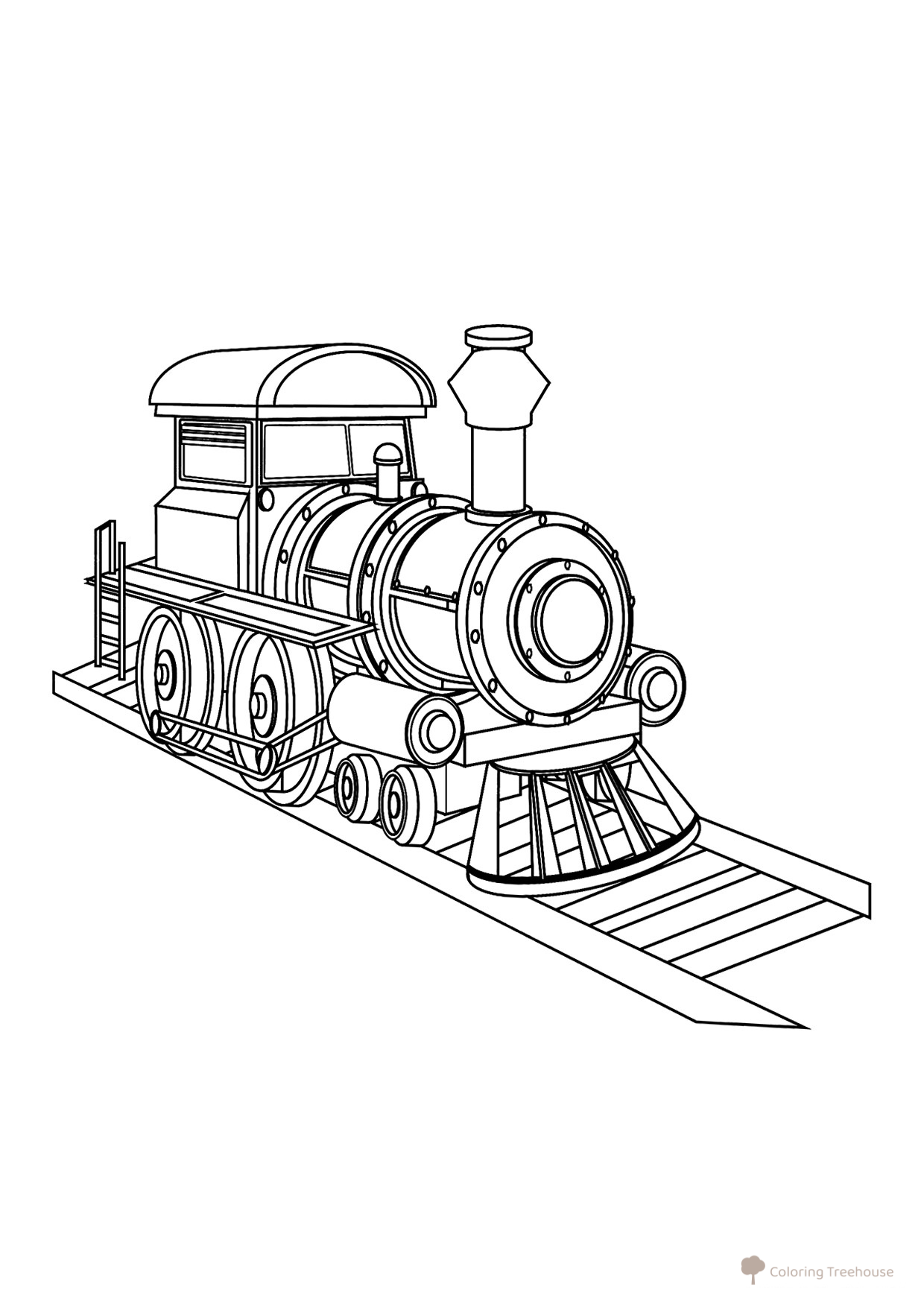 Vintage Steam Train Coloring Page for Kids free printable Train, Locomotive, and Electric Train Coloring Pages coloring page