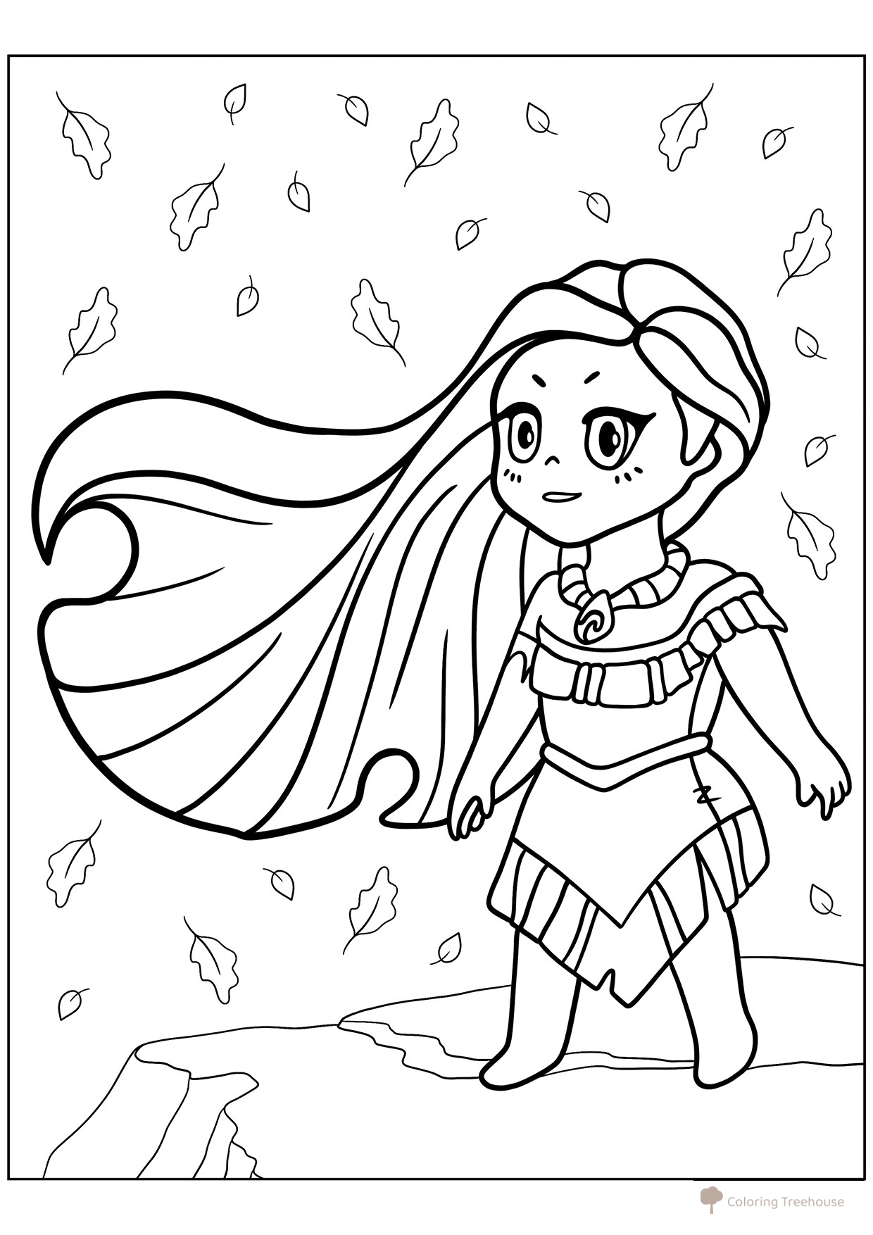 Chibi Pocahontas Coloring Page free printable Pocahontas Coloring Pages coloring page