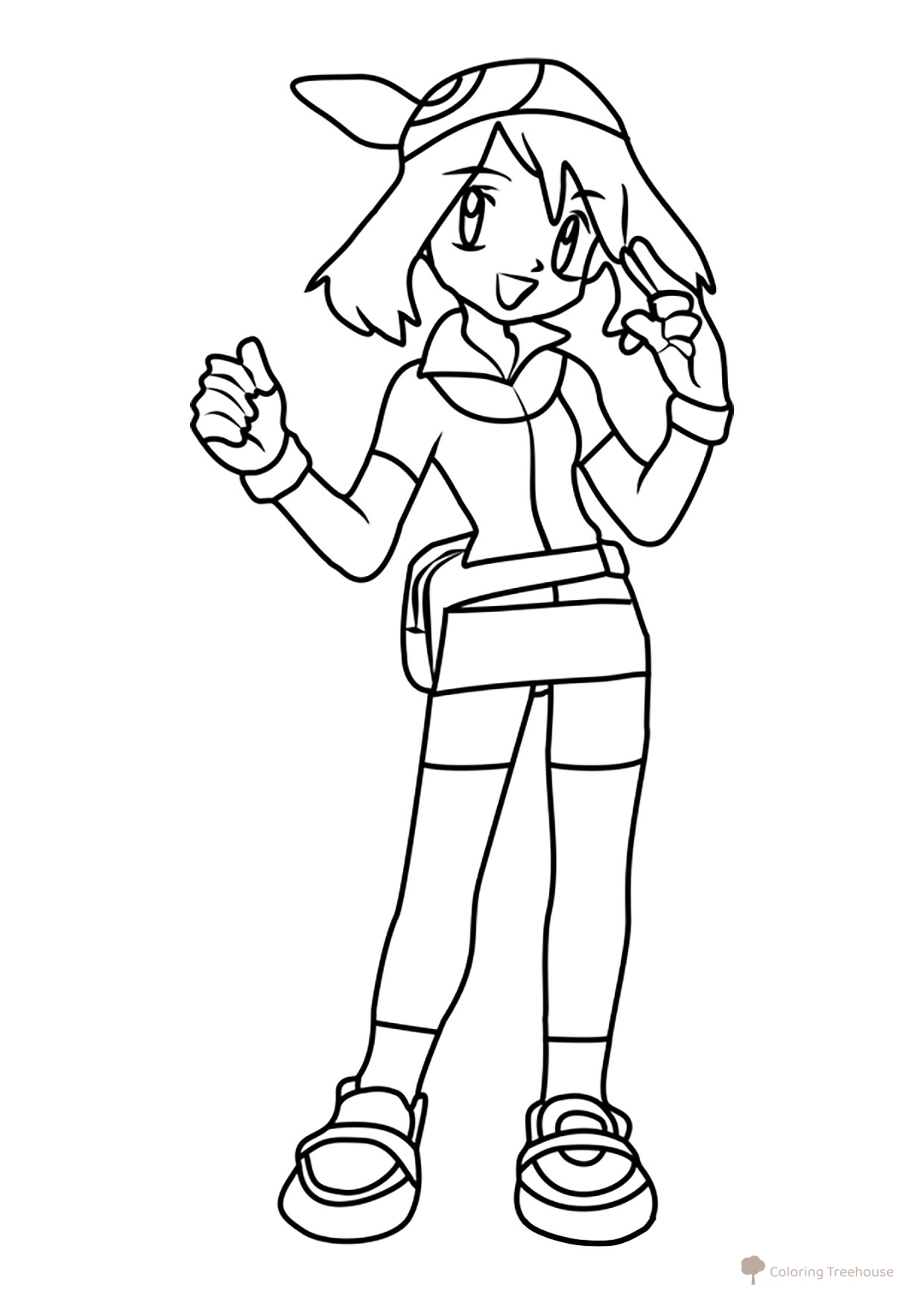 Pokemon Trainer May Coloring Page free printable Pokemon Coloring Pages coloring page