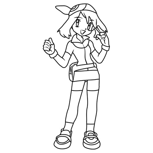 Pokemon Trainer May Coloring Page free printable Pokemon Coloring Pages coloring page