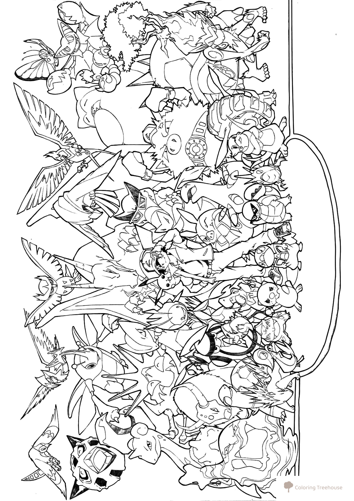 Página para colorear «Universo Pokémon» dibujo para colorear gratis de Pokemon Coloring Pages