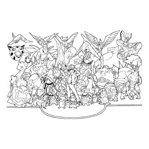 Página para colorear «Universo Pokémon» dibujo para colorear gratis de Pokemon Coloring Pages