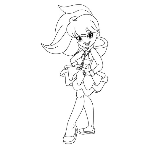 填色页:波莉(最爱的服装) 免费可打印Polly Pocket 涂色页涂色页