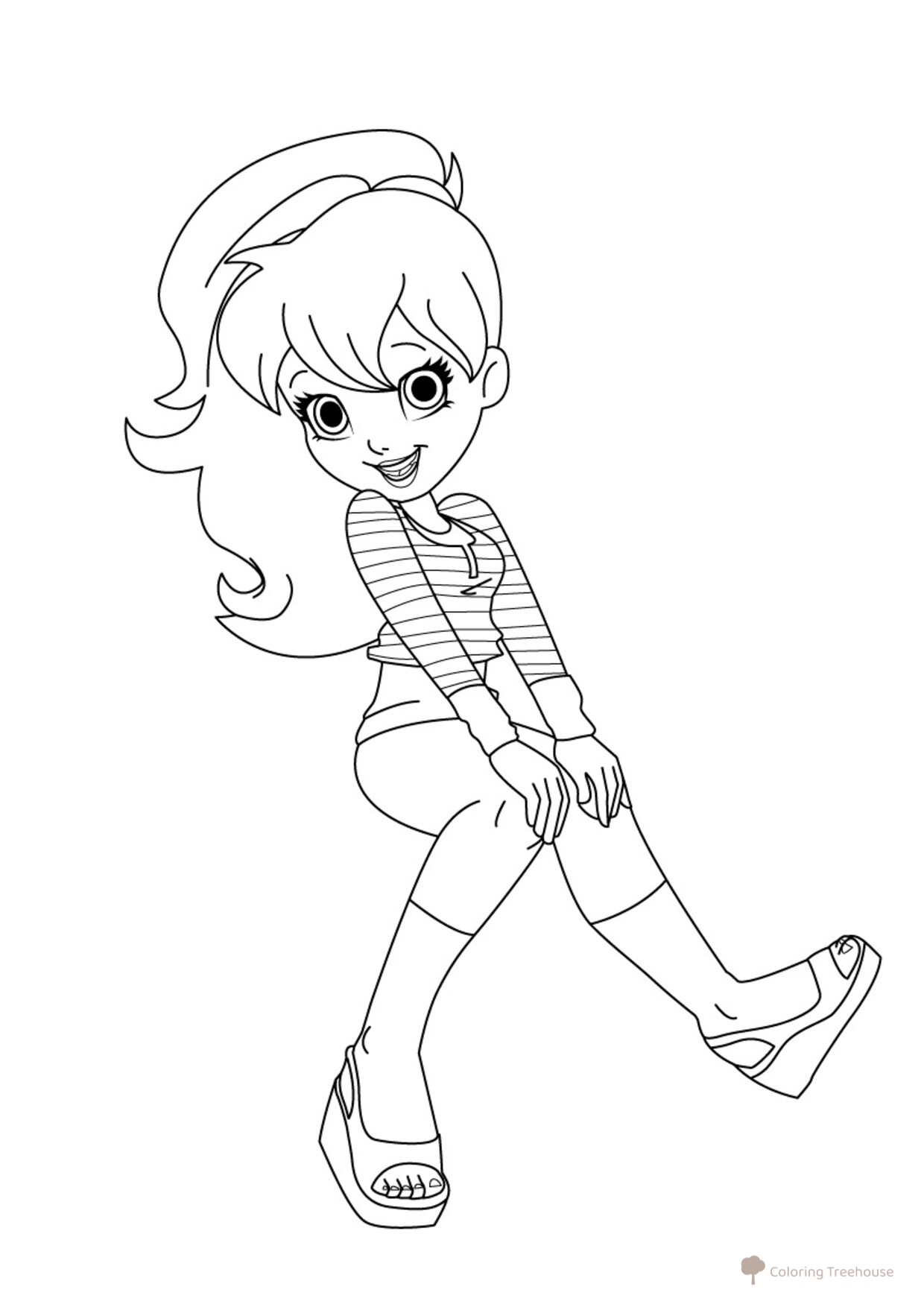 Página para colorear: Polly Pocket deportiva dibujo para colorear gratis de Páginas para colorear de Polly Pocket