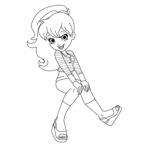 涂色页:运动版波莉口袋(Polly Pocket) 免费可打印Polly Pocket 涂色页涂色页