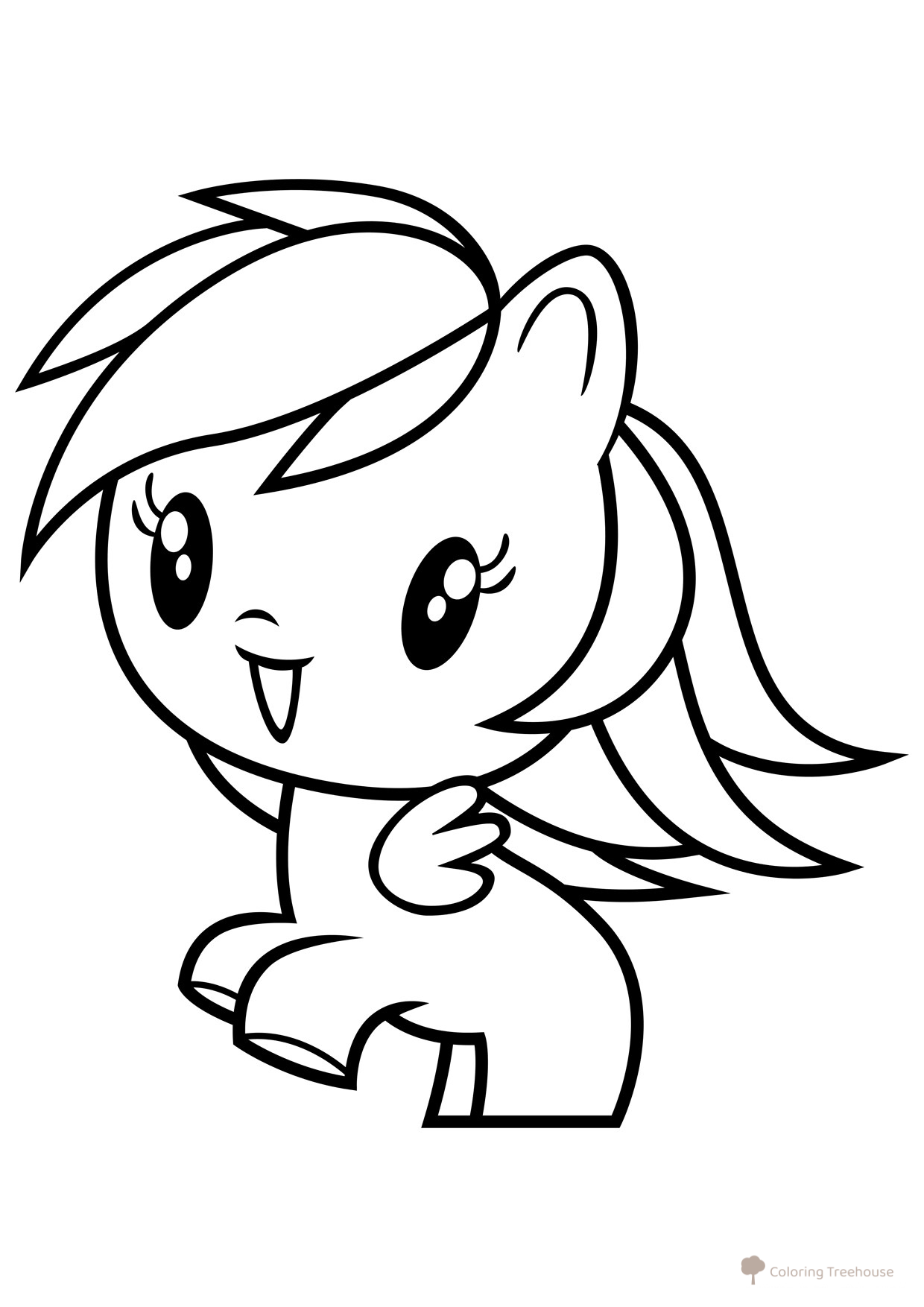 Rainbow Dash Pony Coloring Page free printable Cutie Mark Crew My Little Pony Coloring Pages coloring page