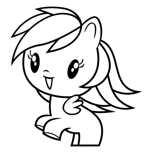 Rainbow Dash Pony Coloring Page free printable Cutie Mark Crew My Little Pony Coloring Pages coloring page