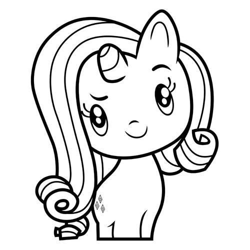 Página para colorear de la pony Rarity dibujo para colorear gratis de Poniashki adorables de My Little Pony: páginas para colorear