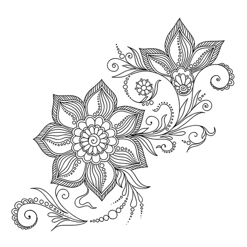 Aventuras de Arte Terapia: Flores Indias — Página para Colorear dibujo para colorear gratis de Art Therapy Coloring Pages
