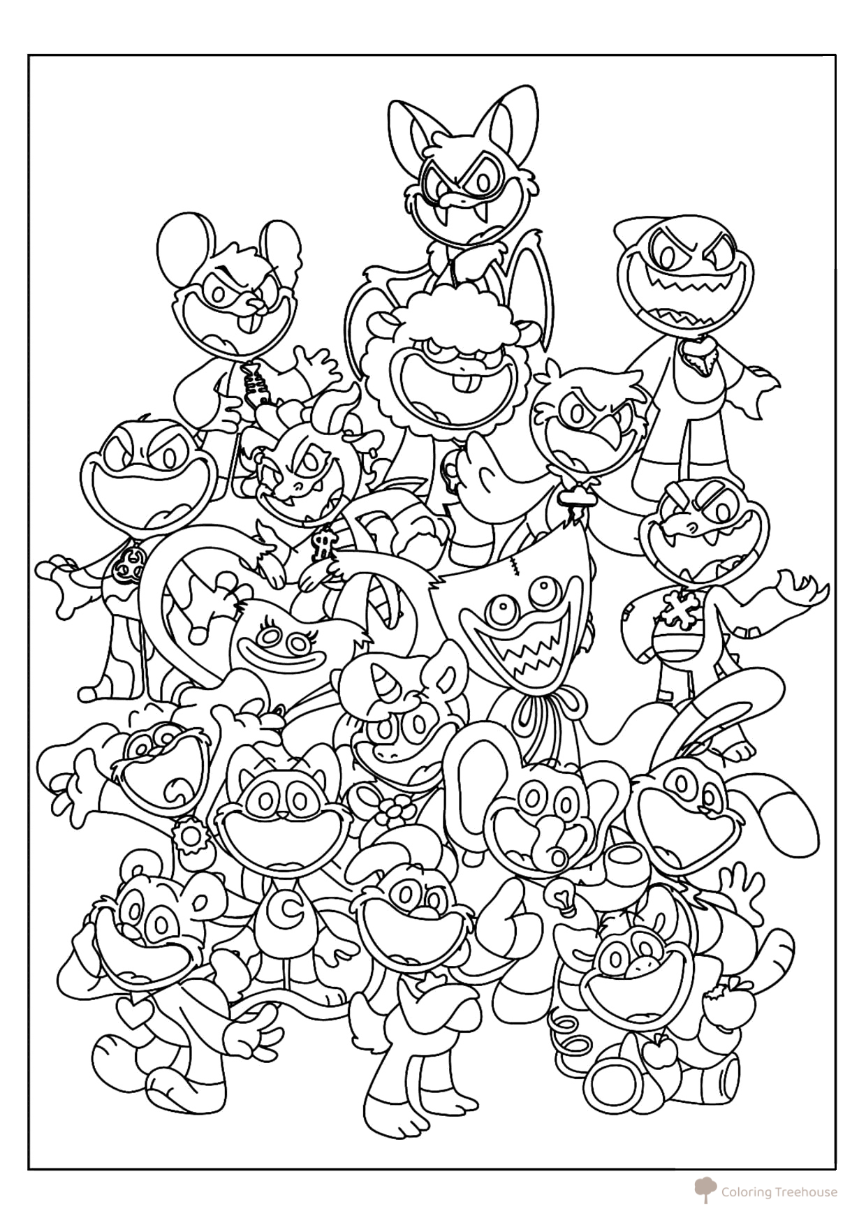 Colorear «Héroes de Poppy Playtime 4» dibujo para colorear gratis de Páginas para colorear de Poppy Playtime
