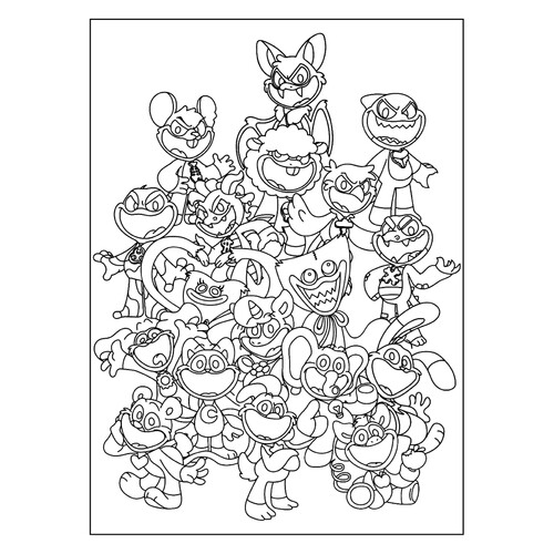 Colorear «Héroes de Poppy Playtime 4» dibujo para colorear gratis de Páginas para colorear de Poppy Playtime