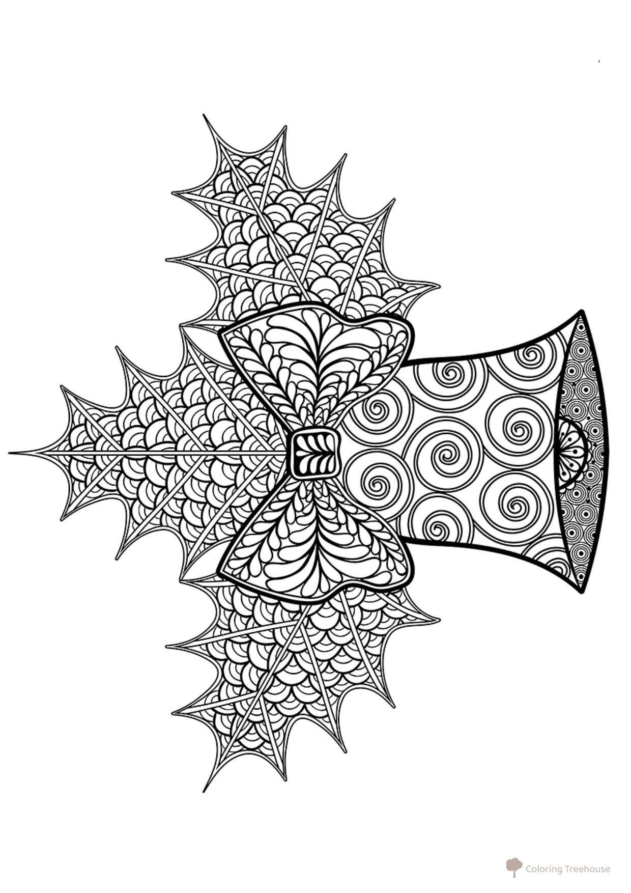 Bell Flower Art Therapy Coloring Page free printable Art Therapy Coloring Pages coloring page