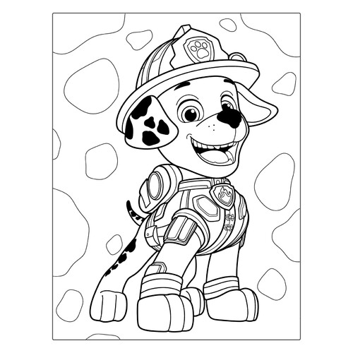 Dalmatian Marshall Coloring Page free printable Paw Patrol Coloring Pages coloring page