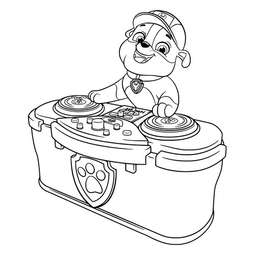 DJ Krepysh Coloring Page free printable Paw Patrol Coloring Pages coloring page