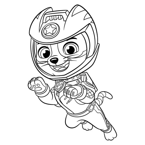 Wild Cat (Uayld) Coloring Page free printable Paw Patrol Coloring Pages coloring page