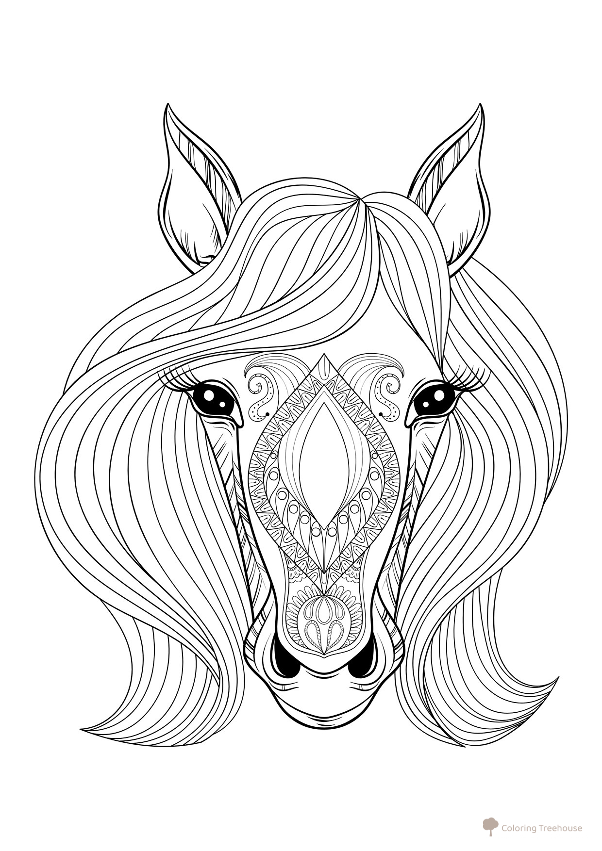 Art Therapy Horse Coloring Page free printable Art Therapy Coloring Pages coloring page