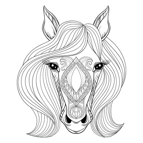 Art Therapy Horse Coloring Page free printable Art Therapy Coloring Pages coloring page