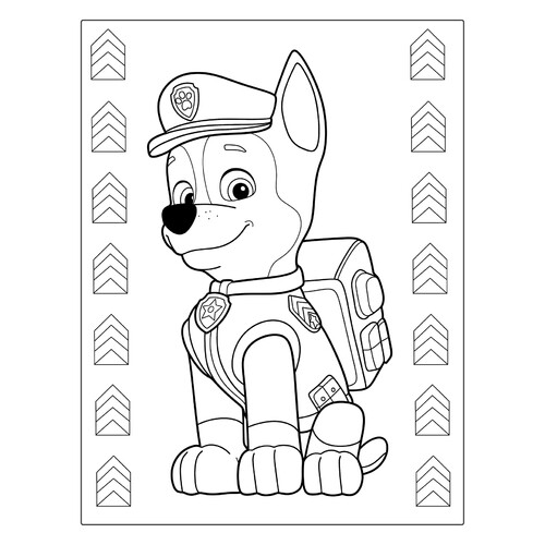 Página para colorear «Corredor (Chase)» dibujo para colorear gratis de Paw Patrol (Patrulla Canina) para colorear