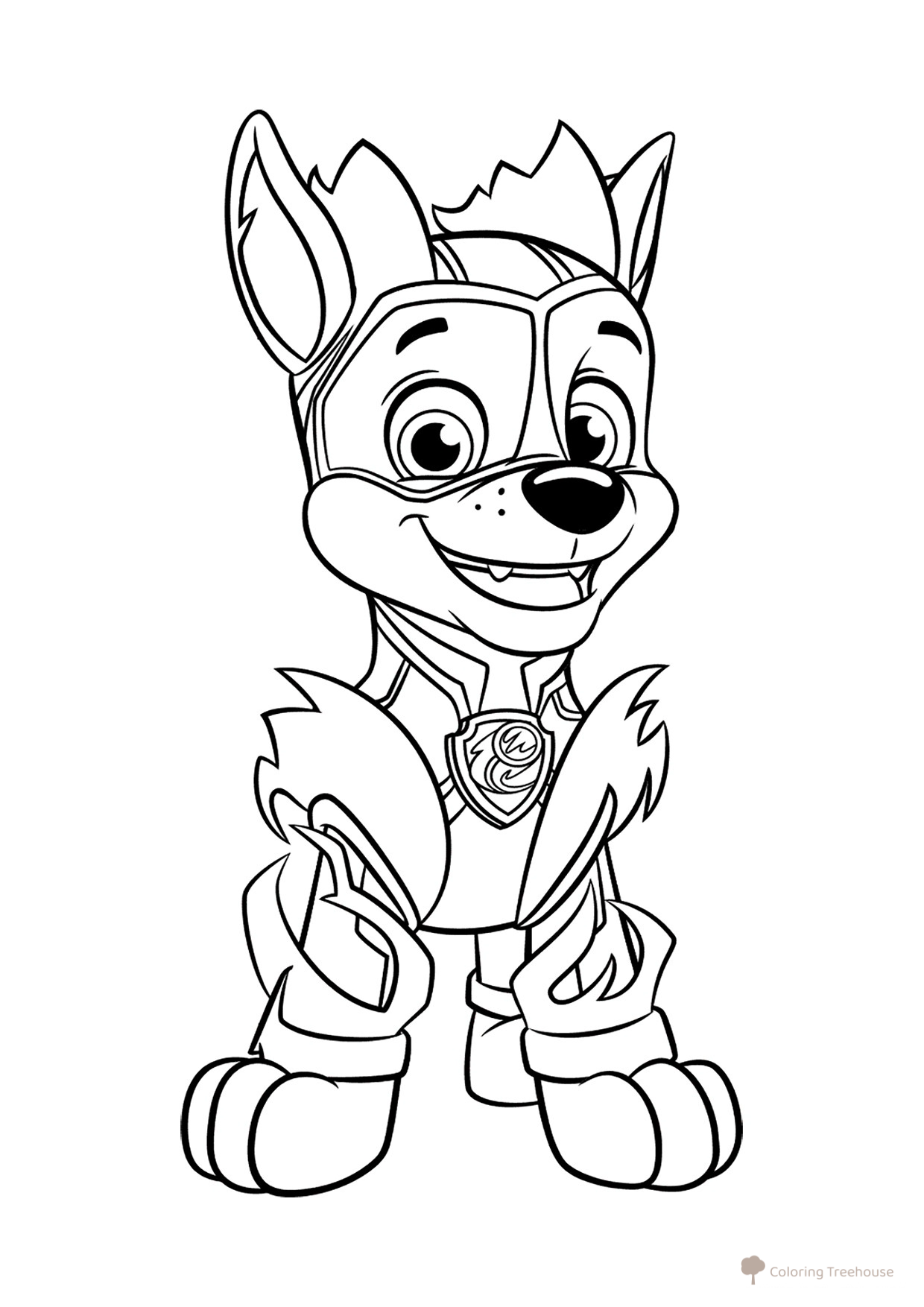 Coloring Page «Racer from Mighty Pups» free printable Paw Patrol Coloring Pages coloring page