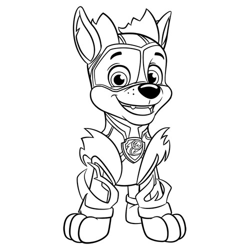 Coloring Page «Racer from Mighty Pups» free printable Paw Patrol Coloring Pages coloring page