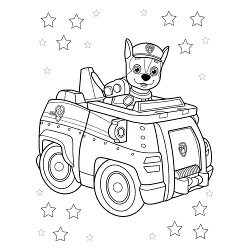 Página para colorear «Piloto al volante» dibujo para colorear gratis de Paw Patrol (Patrulla Canina) para colorear