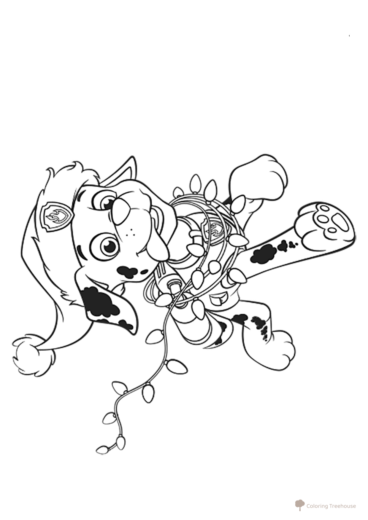 Marshál para Año Nuevo - página para colorear dibujo para colorear gratis de Paw Patrol (Patrulla Canina) para colorear