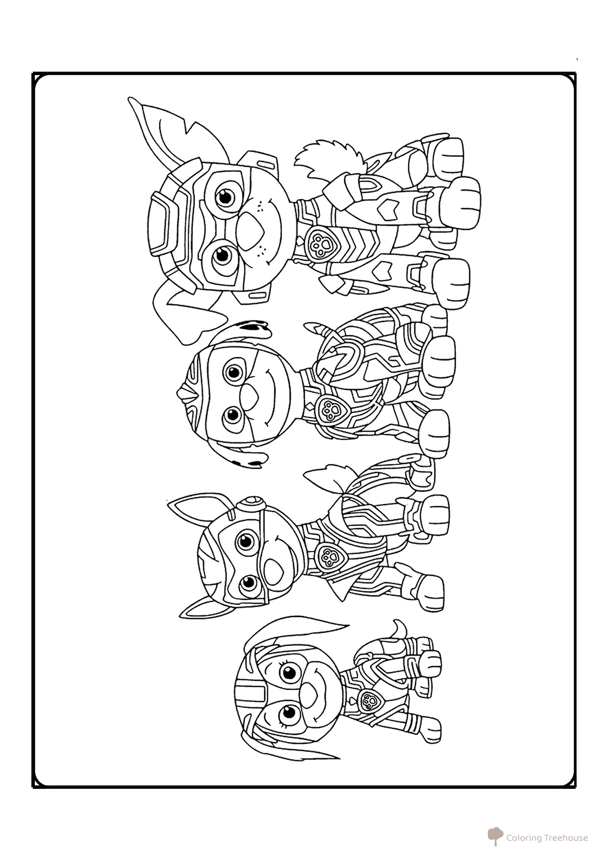 Página para colorear «La patrulla de megacachorros» dibujo para colorear gratis de Paw Patrol (Patrulla Canina) para colorear