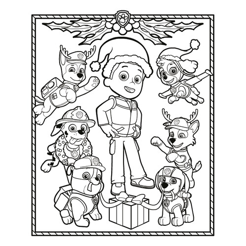 Página para colorear Patrulla Canina en Navidad dibujo para colorear gratis de Paw Patrol (Patrulla Canina) para colorear