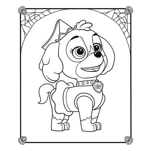 Sky para Halloween - página para colorear dibujo para colorear gratis de Paw Patrol (Patrulla Canina) para colorear