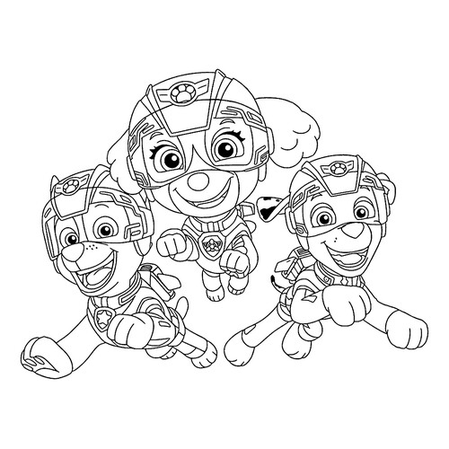 Página para colorear «Rescatistas de la Patrulla Canina» dibujo para colorear gratis de Paw Patrol (Patrulla Canina) para colorear