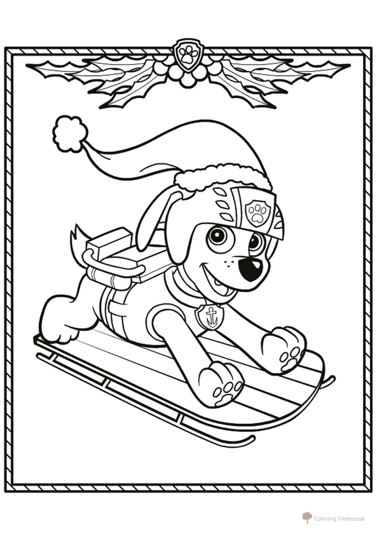 Páginas para colorear de Zuma en Navidad dibujo para colorear gratis de Paw Patrol (Patrulla Canina) para colorear