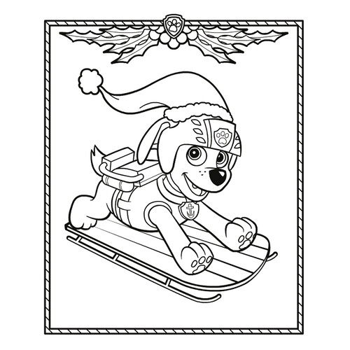Páginas para colorear de Zuma en Navidad dibujo para colorear gratis de Paw Patrol (Patrulla Canina) para colorear