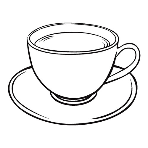 Página para colorear: Taza dibujo para colorear gratis de Páginas para colorear de objetos del hogar y vajilla