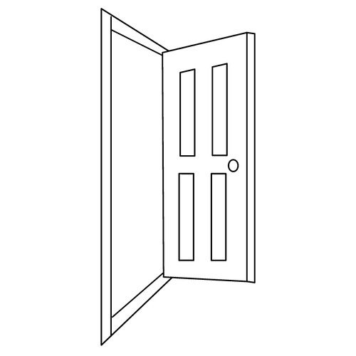 Dibujo para colorear: Puerta dibujo para colorear gratis de Páginas para colorear de objetos del hogar y vajilla