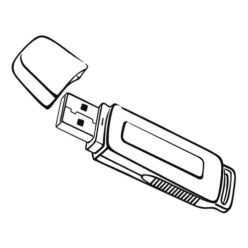 Página para colorear: Memoria USB (Fleshka) dibujo para colorear gratis de Páginas para colorear de objetos del hogar y vajilla