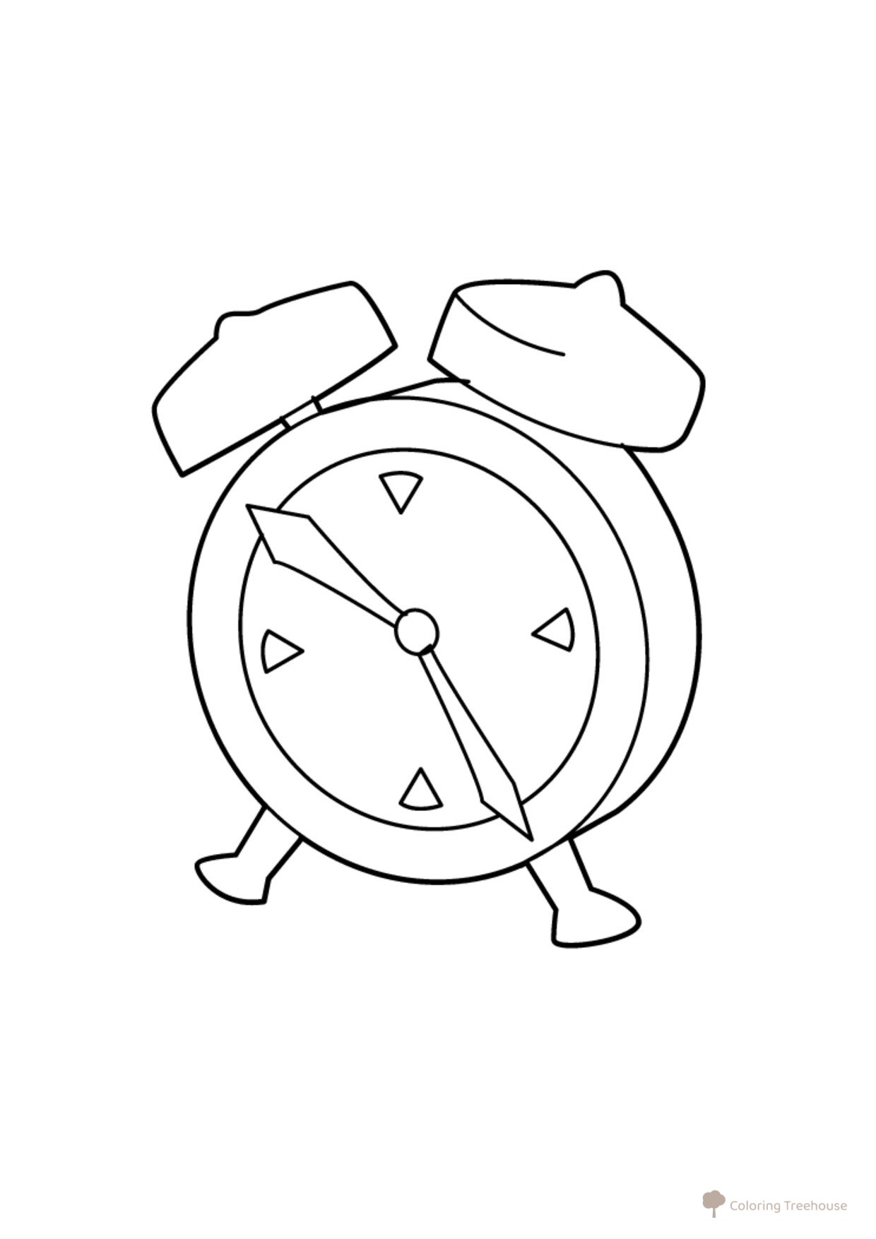 Mechanical Alarm Clock Coloring Page free printable Household Items and Tableware Coloring Pages coloring page