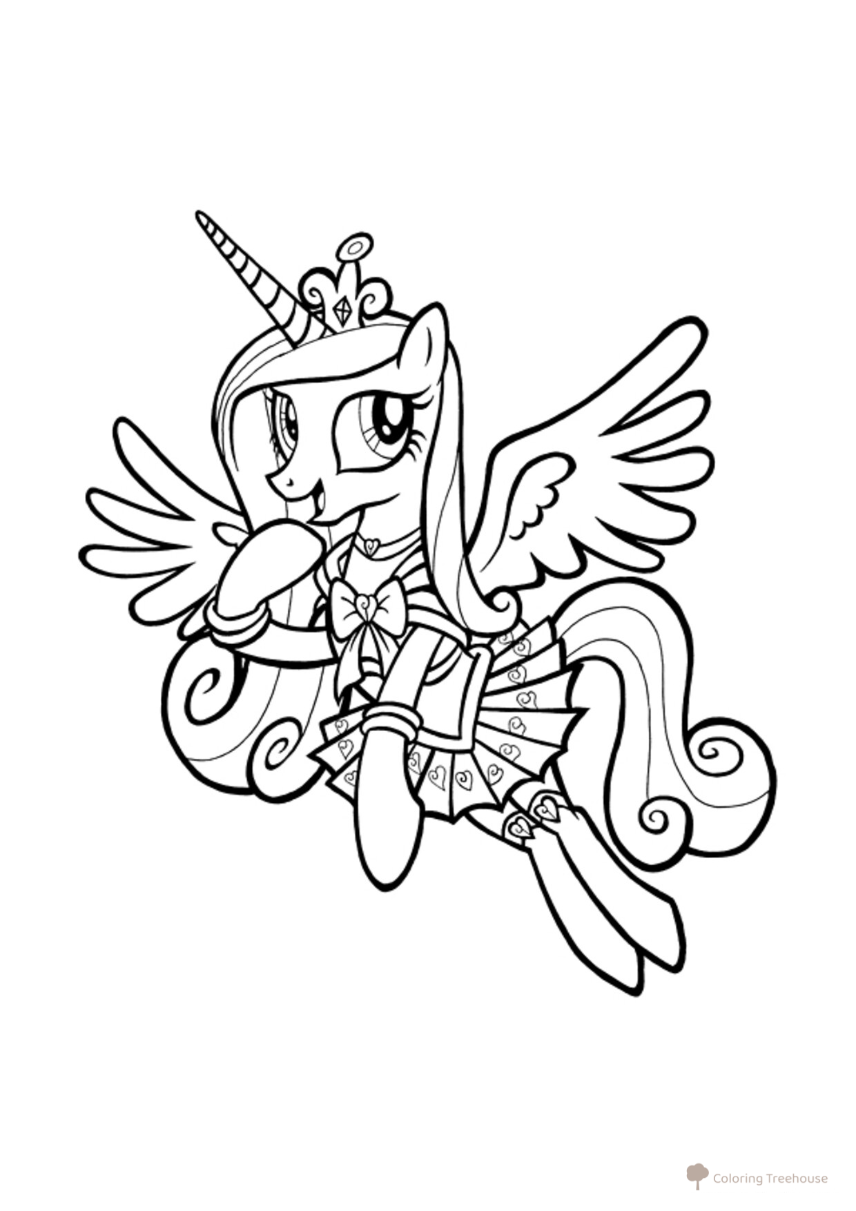 Alicorn Princess Cadence Coloring Page free printable Princess Coloring Pages coloring page