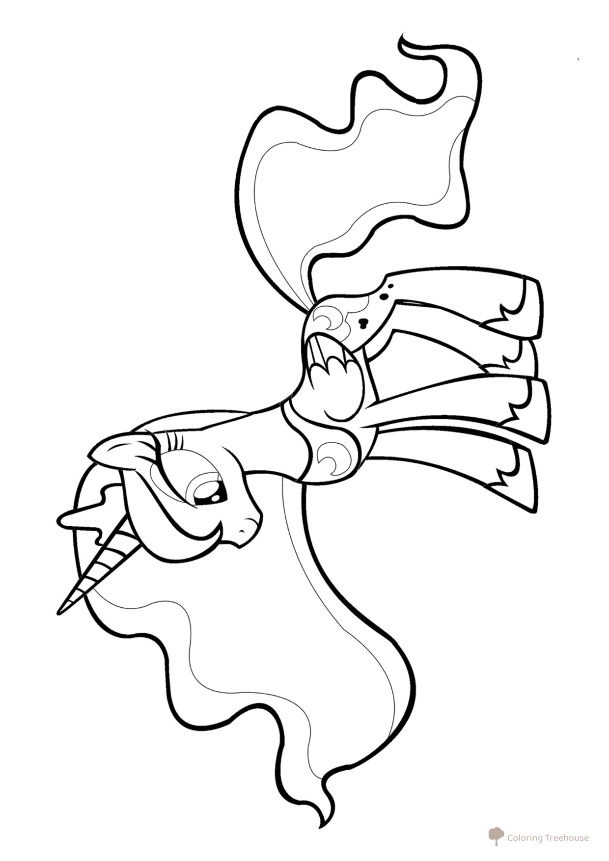 Alicorn Princess Luna Coloring Page free printable Princess Coloring Pages coloring page