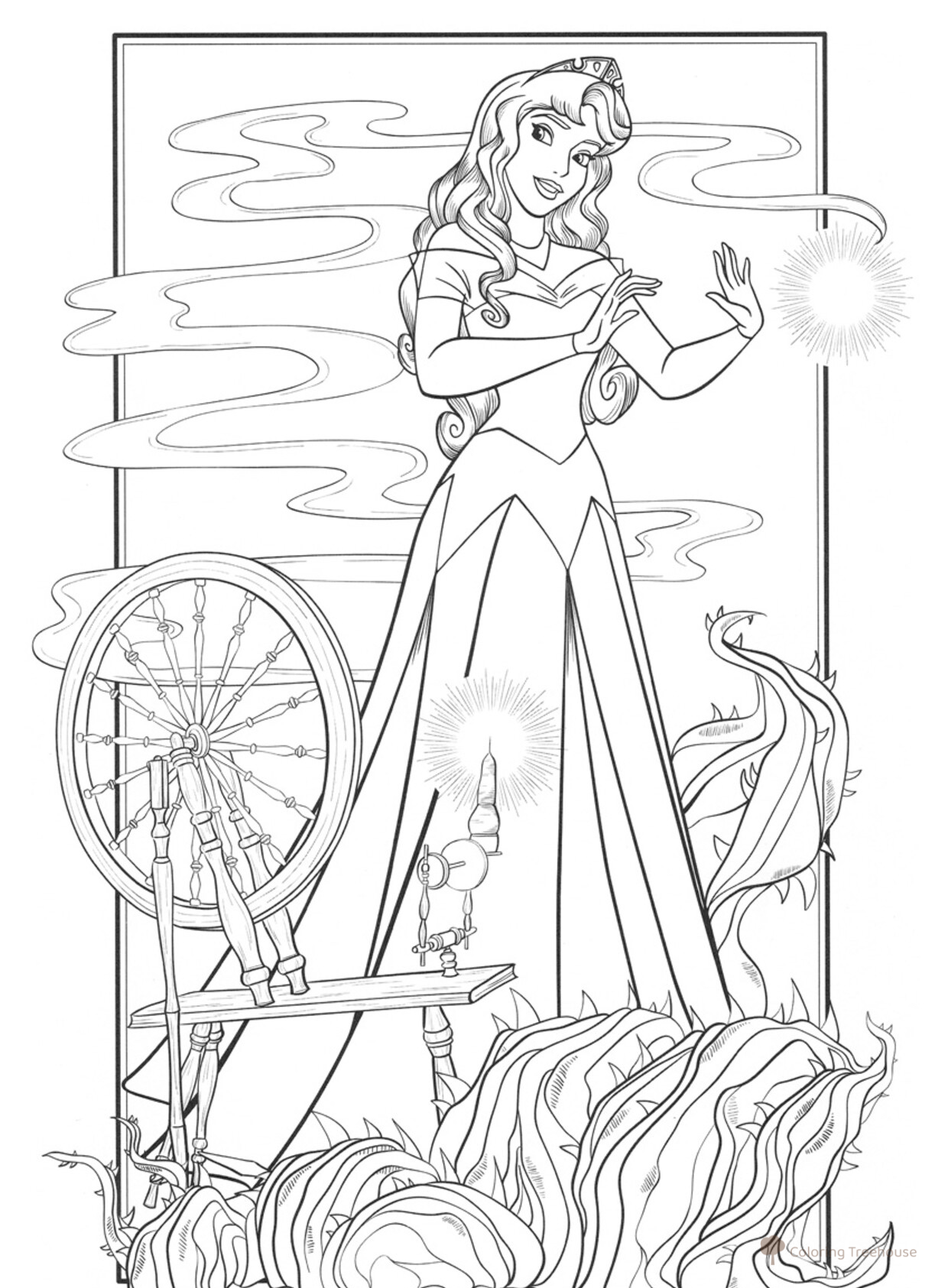 Página para colorear Auróra dibujo para colorear gratis de Princess Coloring Pages