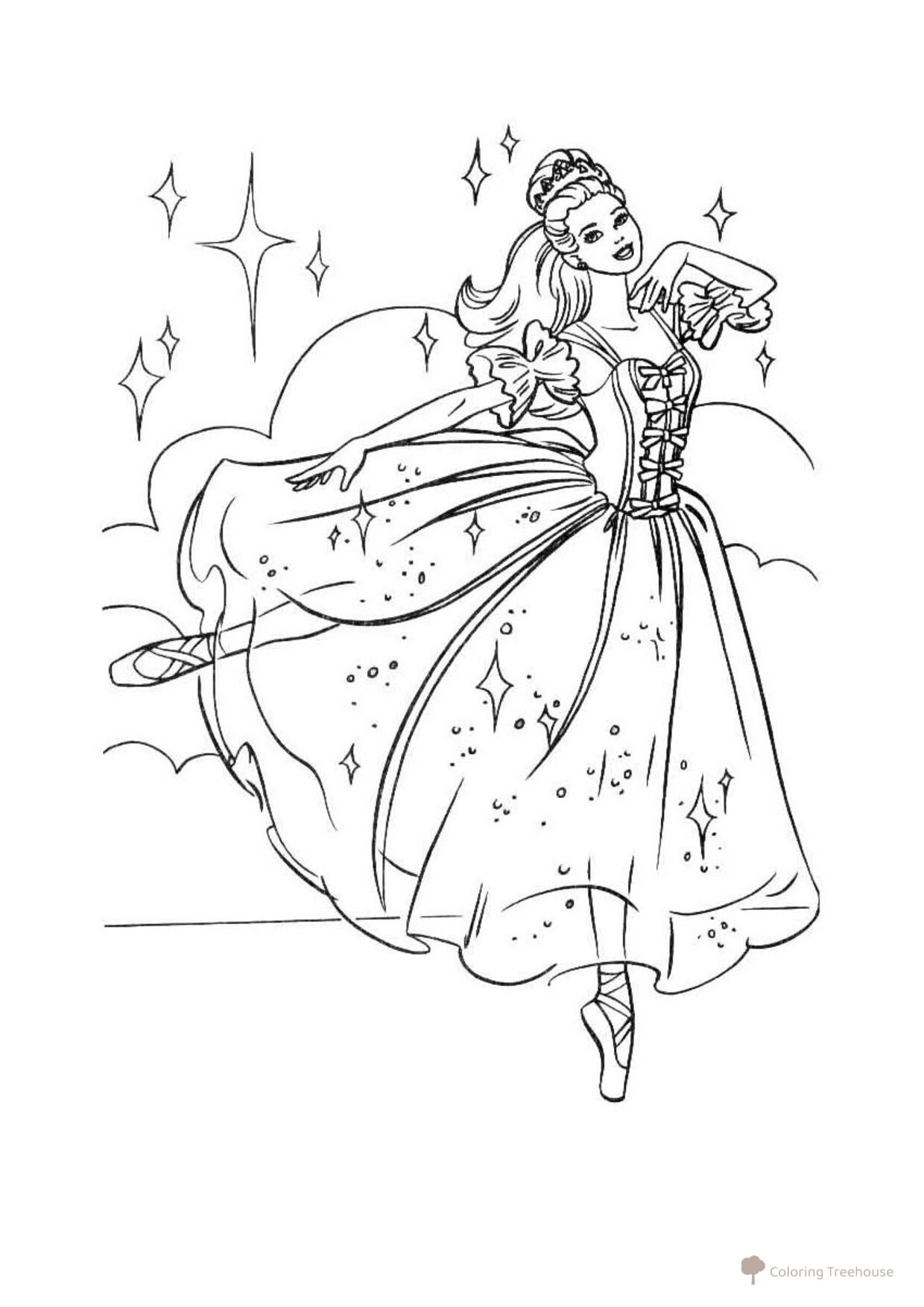 Barbie Princess Academy Coloring Page free printable Princess Coloring Pages coloring page