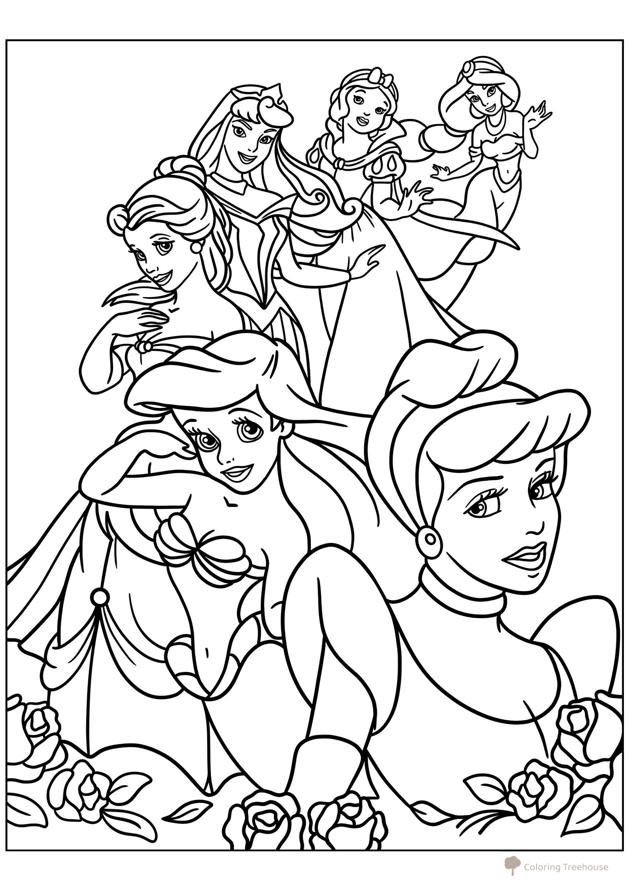 Disney Princess Coloring Pages free printable Princess Coloring Pages coloring page