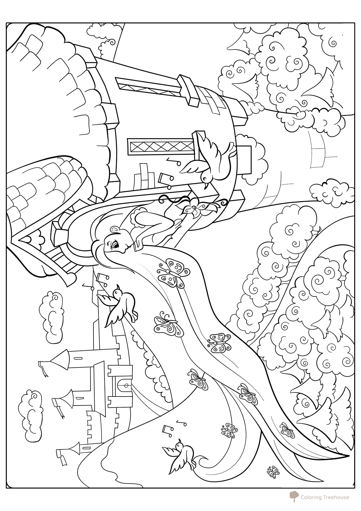Rapunzel Picture Coloring Page free printable Princess Coloring Pages coloring page