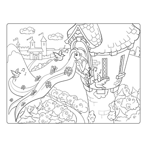 Rapunzel Picture Coloring Page free printable Princess Coloring Pages coloring page