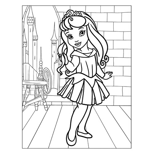 Little Princess Aurora Coloring Page free printable Princess Coloring Pages coloring page