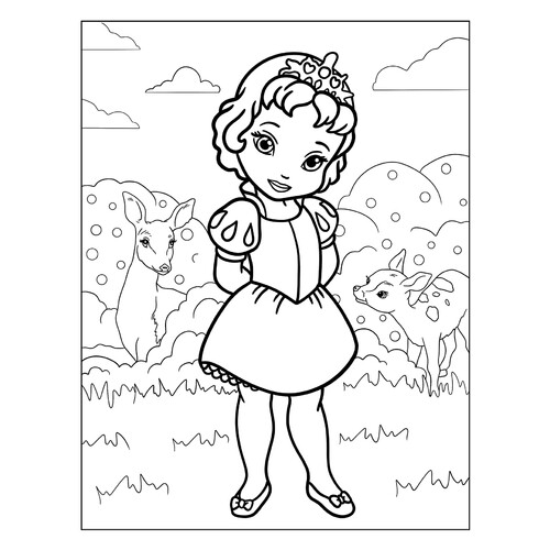 Little Princess Snow White Coloring Page free printable Princess Coloring Pages coloring page