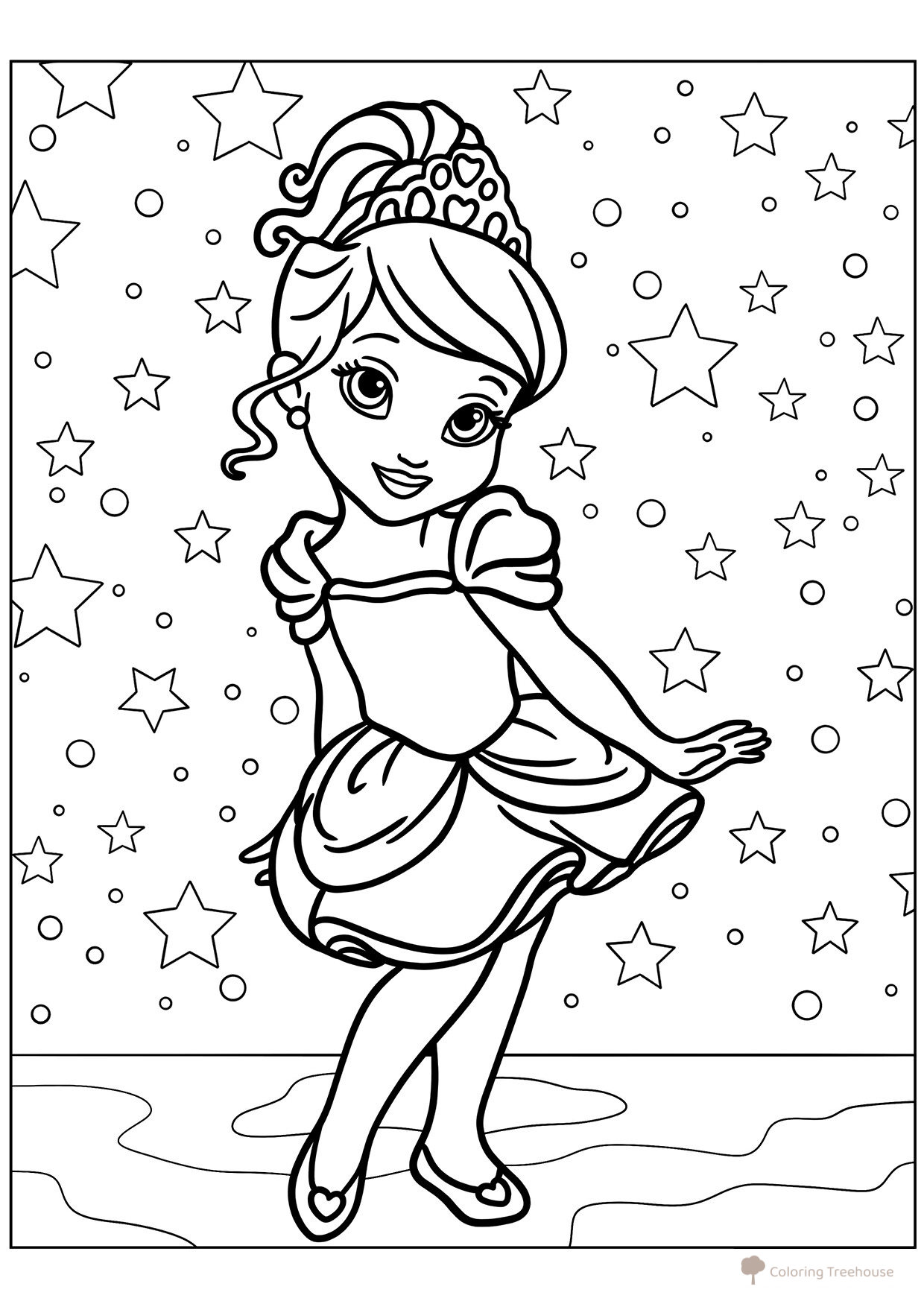 Little Princess Cinderella Coloring Page free printable Princess Coloring Pages coloring page
