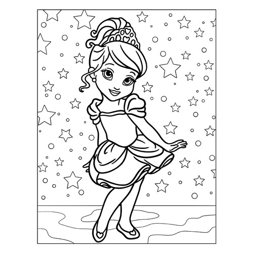 Little Princess Cinderella Coloring Page free printable Princess Coloring Pages coloring page
