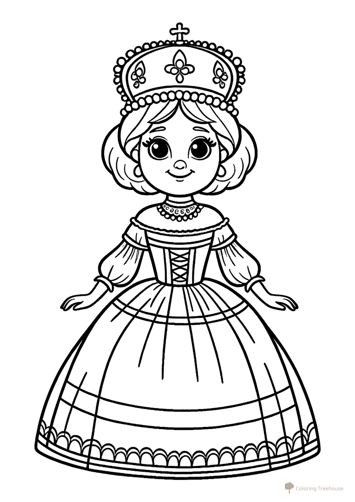 Página para colorear «Princesita adorable» dibujo para colorear gratis de Princess Coloring Pages