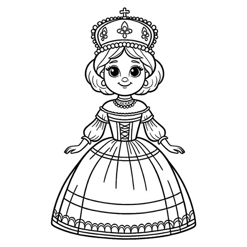 Cute Princess Coloring Page free printable Princess Coloring Pages coloring page